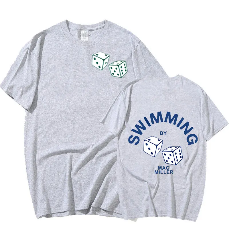 Модная брендовая футболка Mac Miller с принтом для плавания летняя Черная мужчин и