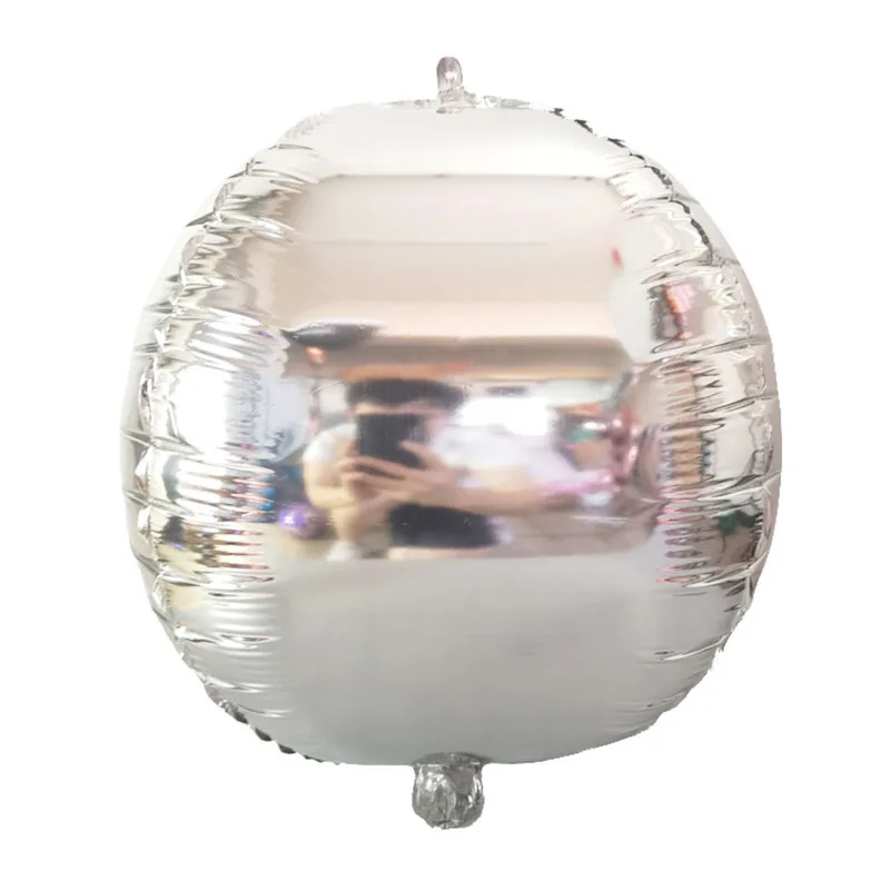

22 Inch Rose Gold Silver Aluminum Foil Balloons Festival Party Wedding Decoration 4D Irregular Gradient Round Mirror Balloons