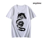 Футболка в китайском стиле для мужчин и женщин, Повседневная модная уличная Футболка с принтом дракона в виде спирального дракона, топы большого размера, 2022