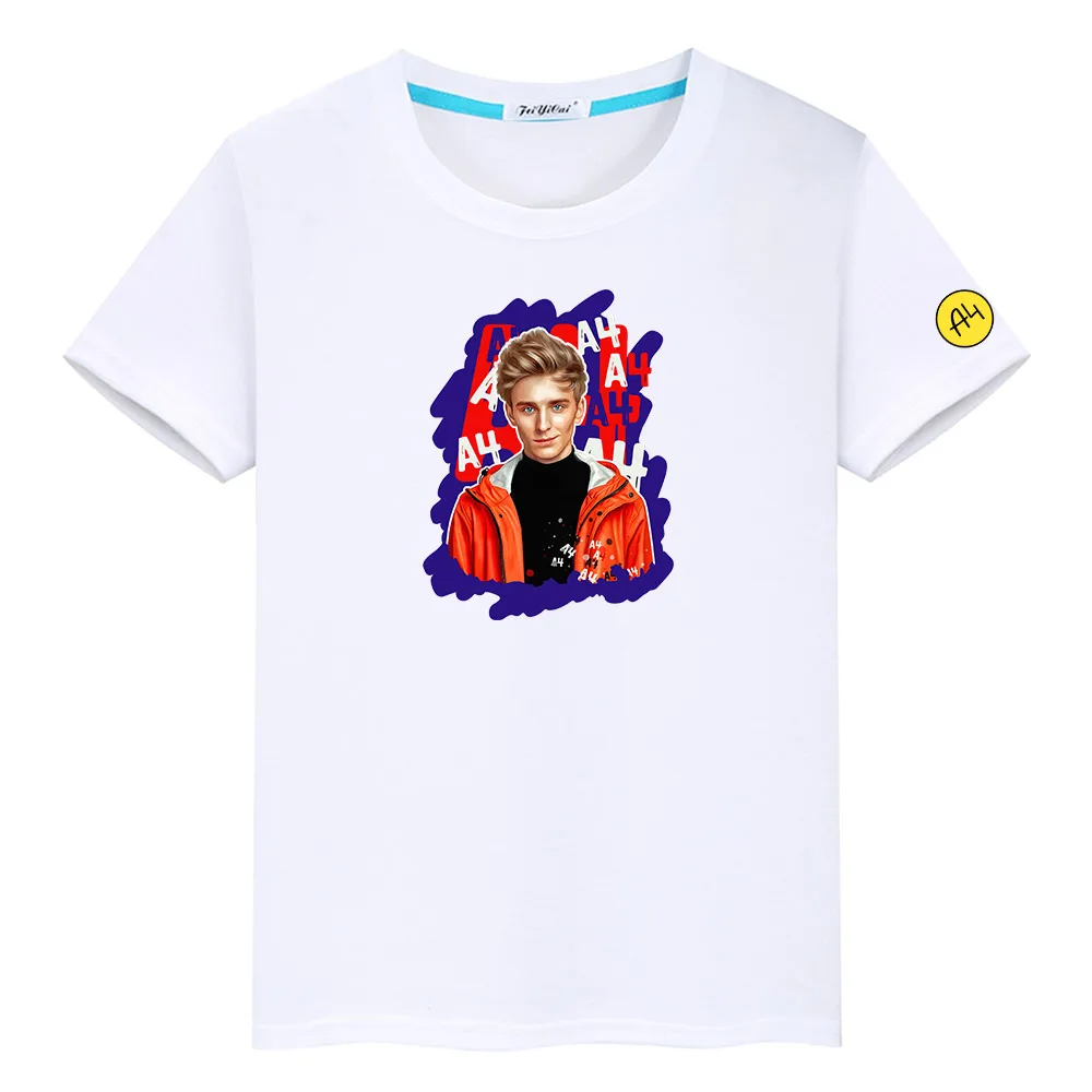 2021 Summer Cartoon Merch A4 Lamba Print Children's T-Shirt Casual Quality O-neck Short Sleeve Boy Girl tshirt Tops Tee