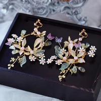 retro baroque vintage handmade rhinestone evening earrings prom hair jewelry