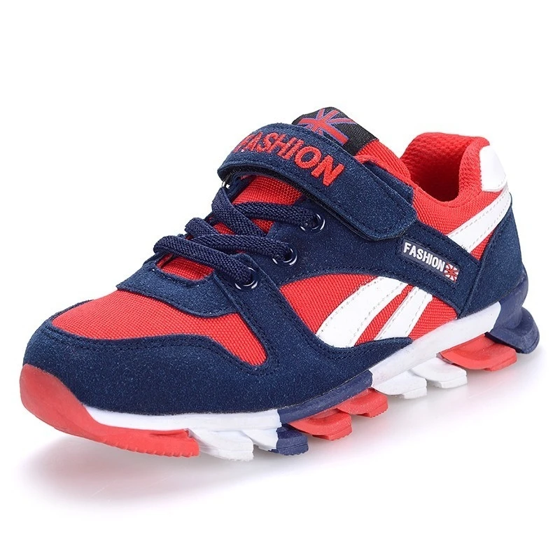 835 red and blue kid Яркие детские кроссовки для мальчиков; дышащие кроссовки из сетчатого материала; Детская уличная спортивная обувь на липучке для маленьких девочек; цвета хаки; кроссовки - Цвет: 835 red and blue kid
