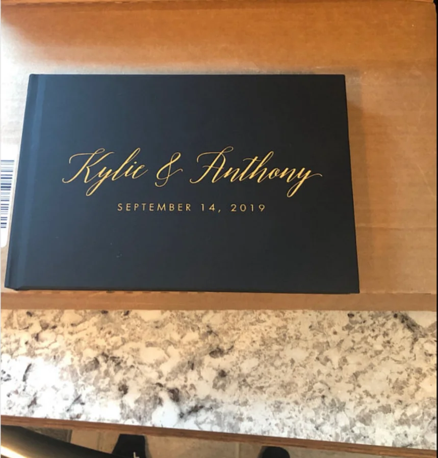 Индивидуальная фольга из розового золота свадебная книга каллиграфия имена