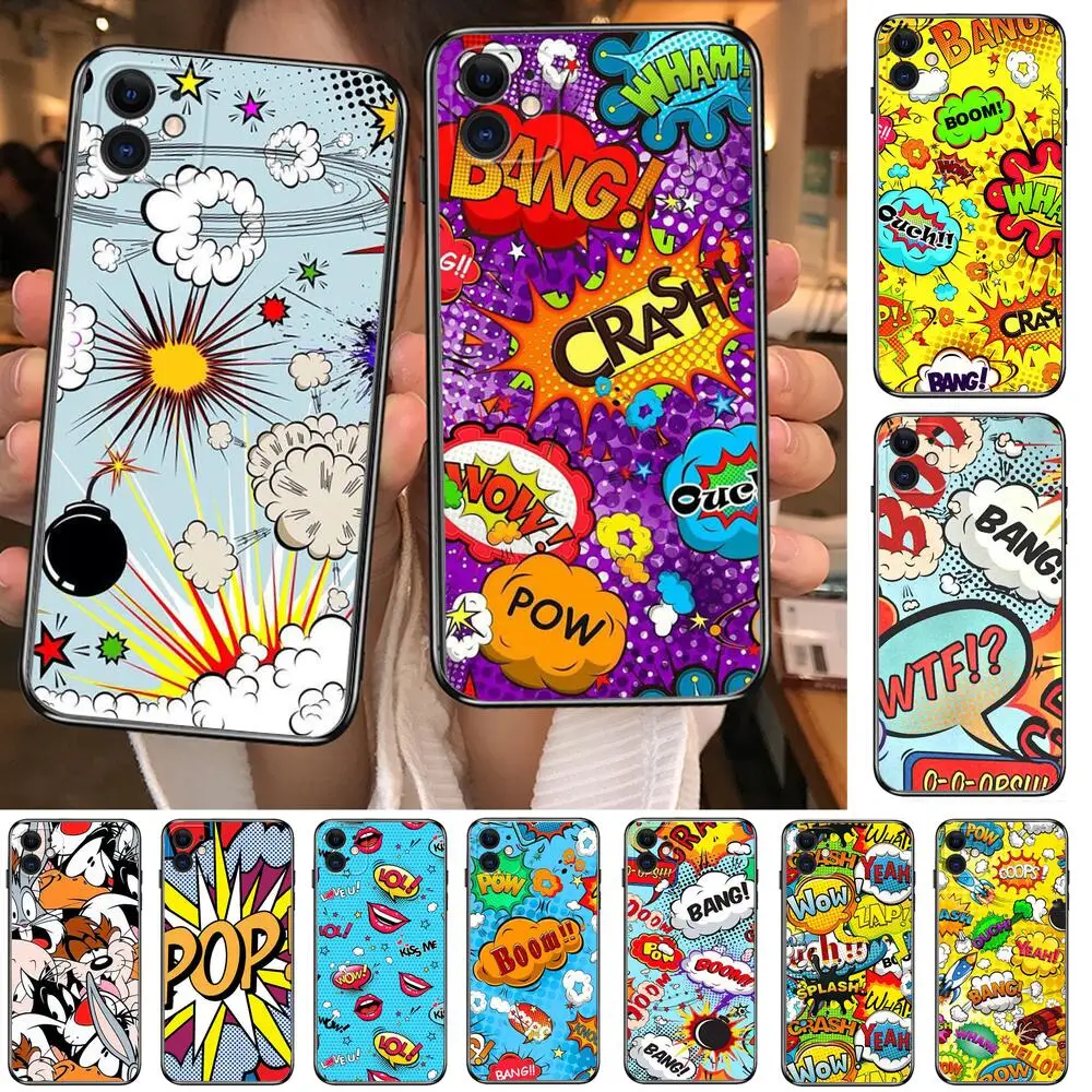 

Fashion Boom Pop Art Comic Phone Cases For iphone 13 Pro Max case 12 11 Pro Max 8 PLUS 7 PLUS 6S iphone XR X XS mini mobile cel