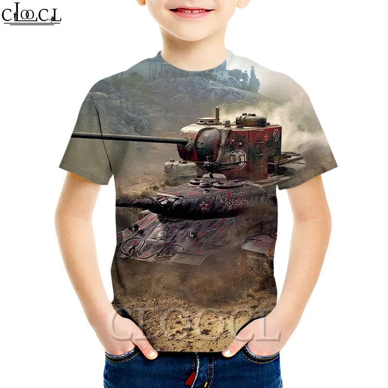 CLOOCL/Детские футболки с изображением игры World of Tanks классические повседневные 3D