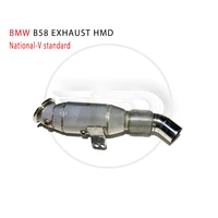 hmd exhaust system high flow downpipe for bmw m140i b58 3 0t car accessories with catalytic converter header