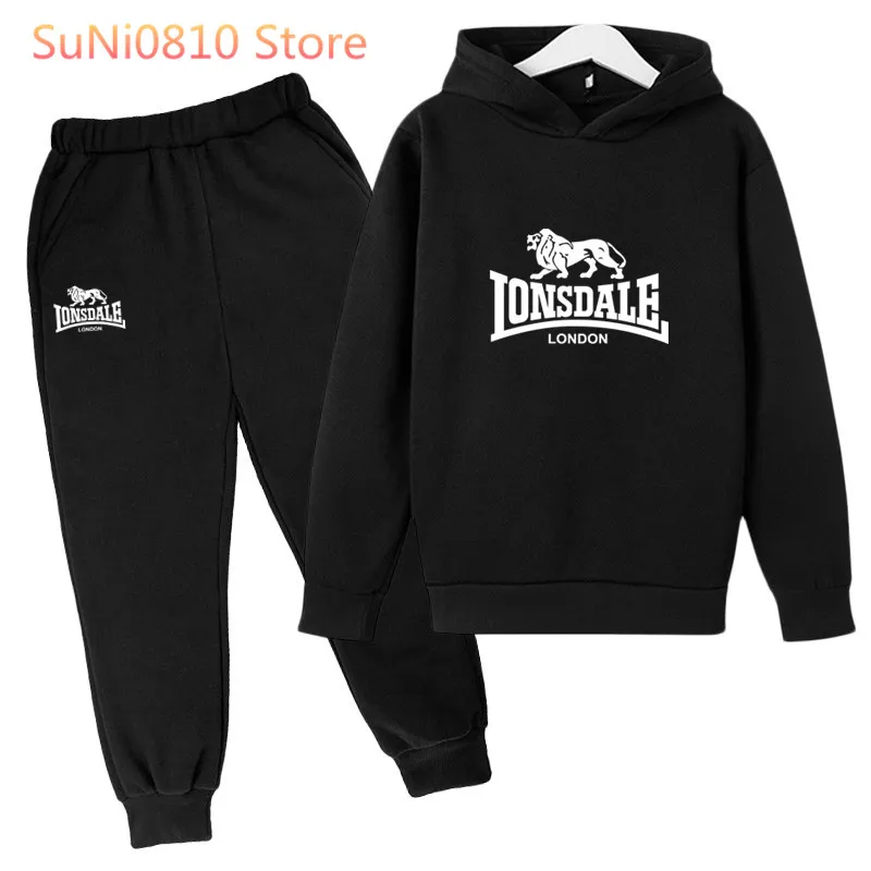 

Модный повседневный комплект одежды LONSDALE для маленьких мальчиков и девочек, весенне-осенняя Спортивная одежда для мальчиков, спортивный ко...