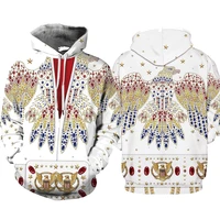 3d print diamond eagle hoodies rock star stage performance uniform 1950s vintage sweatshirt pullover s 5xl
