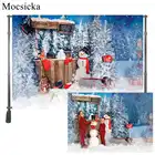 Фон для фотосъемки детей и снеговиков Mocsicka, с изображением зимнего снежного леса