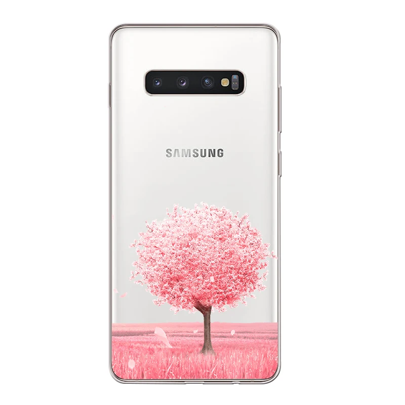 Чехол ciciber Cherry Tree для Samsung Galaxy A51 A52 A71 S21 S20 A50 A12 A21S A70 S10 S8 S9 A72 Plus S10e FE силиконовый