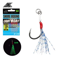 jk las b fishing luminous single assist hook set iseama hooks high carbon steel fish hooks japan light fishhooks accessories
