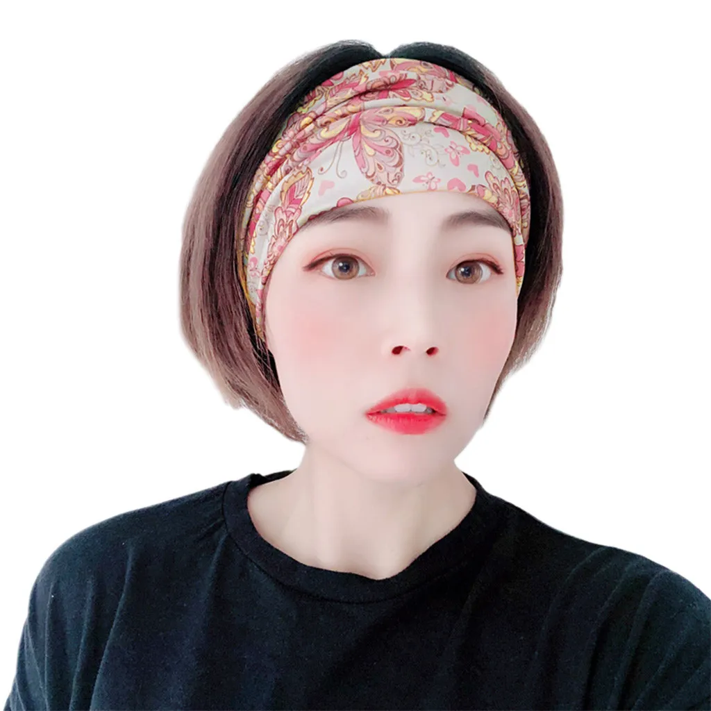 

Headband Polyester Elastic Sweatband Hair Bands Knit Print Work Out Hair Accessories Head Wrap Sport Fashion Headbands For Women