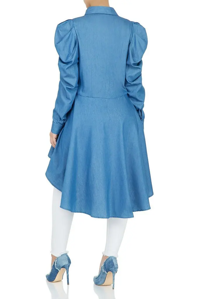 2020 весеннее зимнее мини-платье-рубашка женское джинсовое платье с длинным