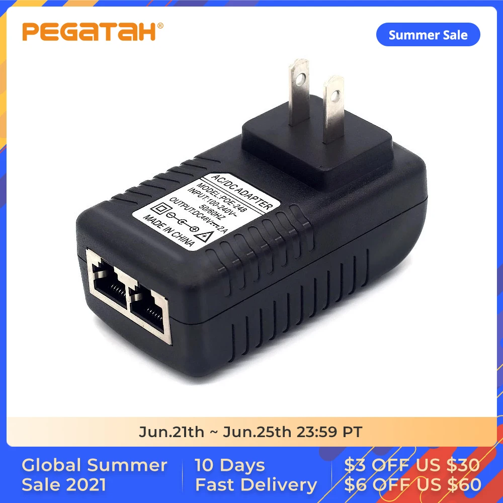 1 шт. 12В 2А POE инжектор питания через Ethernet Инжектор адаптер ЕС/США опционально|eu us|us