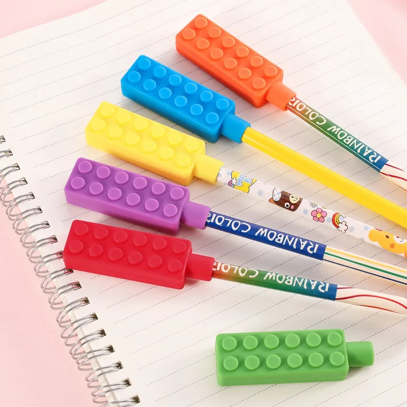 

Цветной милый силиконовый колпачок для карандашей, 6 шт./лот, удлинитель для карандашей, канцелярские принадлежности, школьные принадлежнос...