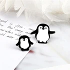 Эмалированные значки с мультяшным пингвином, милые черные и белые значки с животными, джинсовые значки, аксессуары для детей, подарок