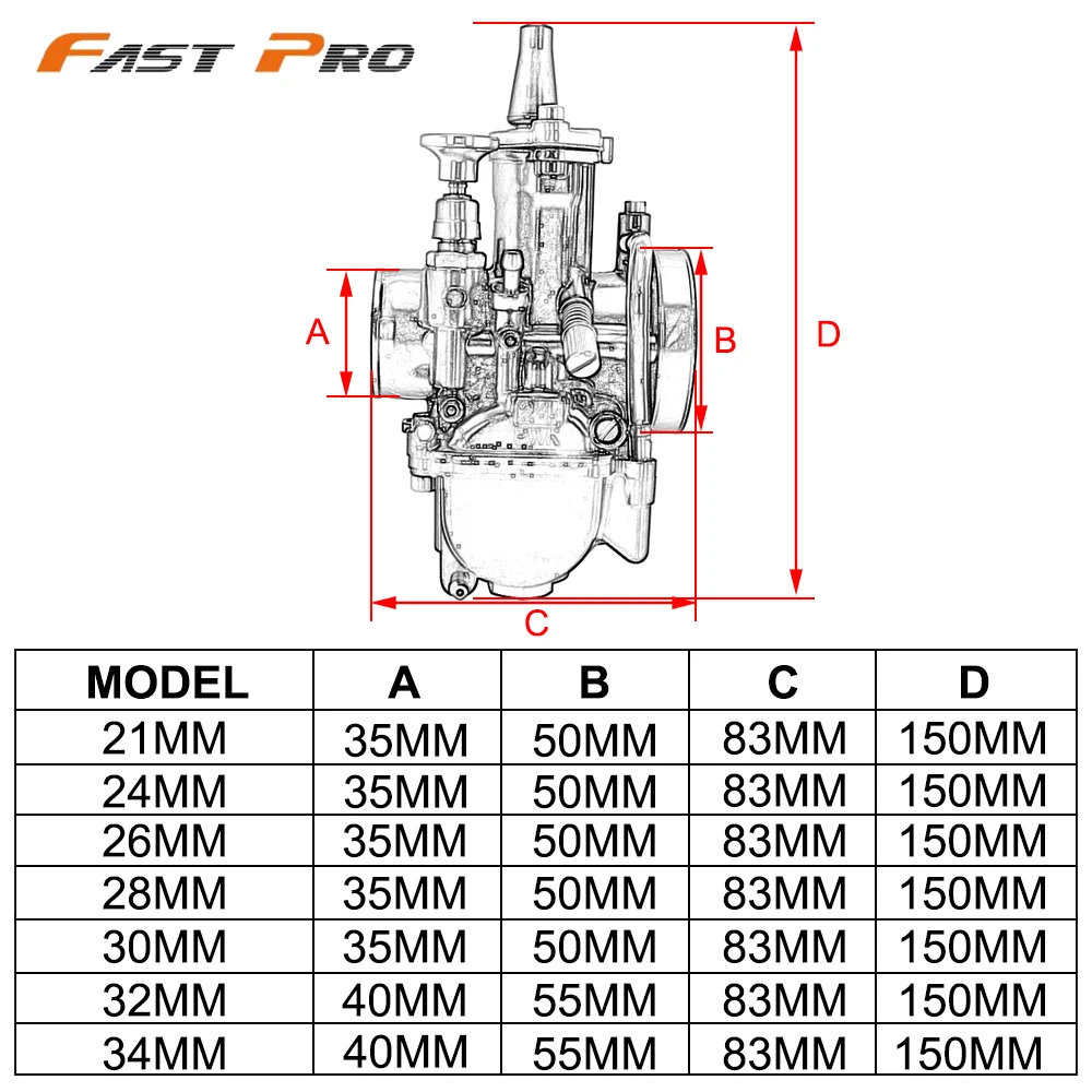 Motorcycle Engine Part Carburetor Carburador Carb PWK 21 24 26 28 30 32 34 MM With Power Jet For Racing Moto Dirt Bike Motocross