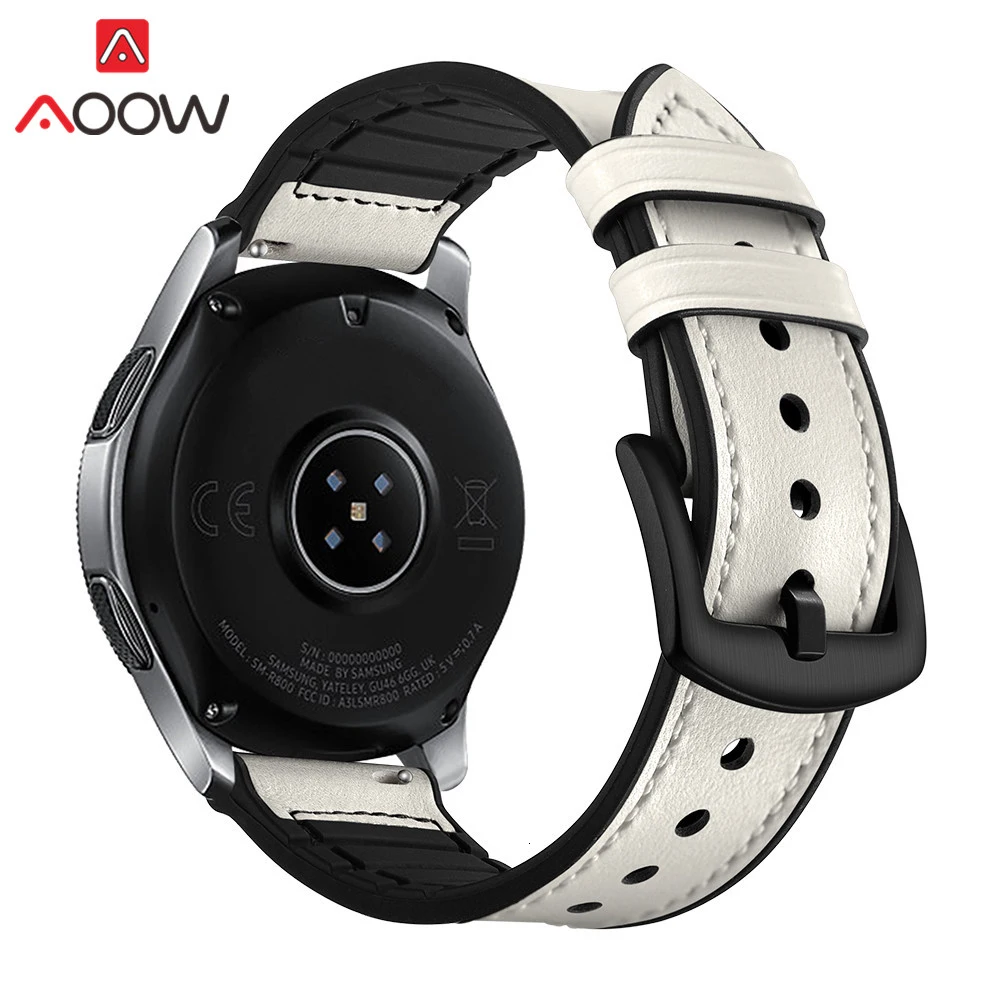 20 мм 22 мм силиконовый ремешок из натуральной кожи для samsung Galaxy Watch 42 мм 46 мм gear S3 S2 спортивный сменный Браслет ремешок