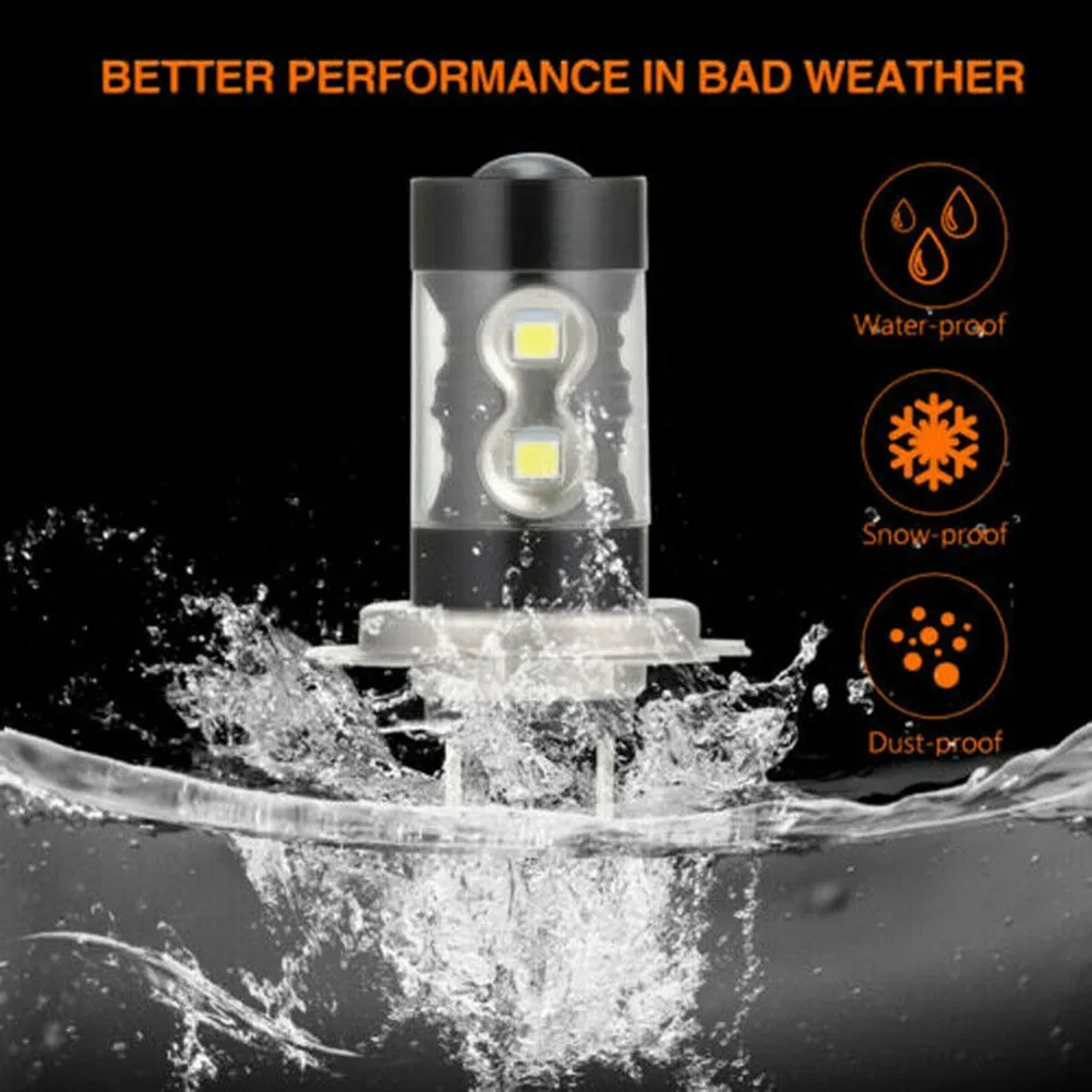 

Light H7 Fog Light Bulbs White Light DC 9V-36V DRL Fog Headlight High Power 160W