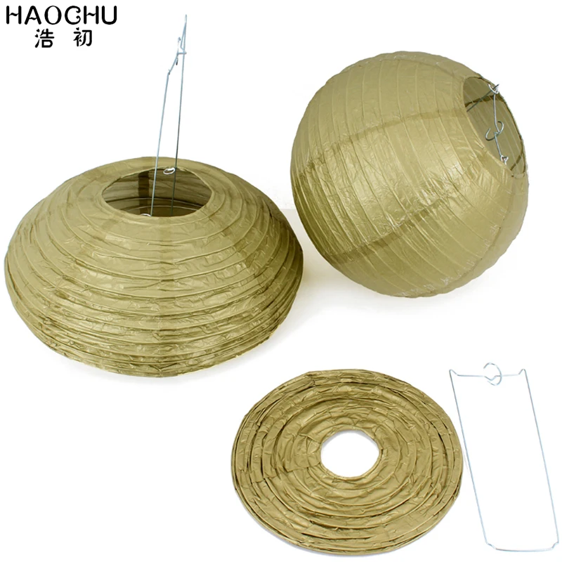 25pcs/set Gold White Round Hanging Paper Ball Lanterns Honeycomb Tissue Pom Poms Tassel Birthday Wedding Theme Party Decorations