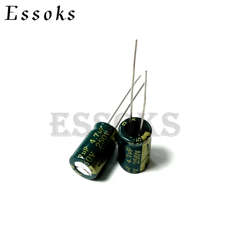 

20 шт., электролитический конденсатор 250 В 4,7 МКФ в мкФ 8 х12 мм, высокочастотные низкочастотные алюминиевые конденсаторы ESR