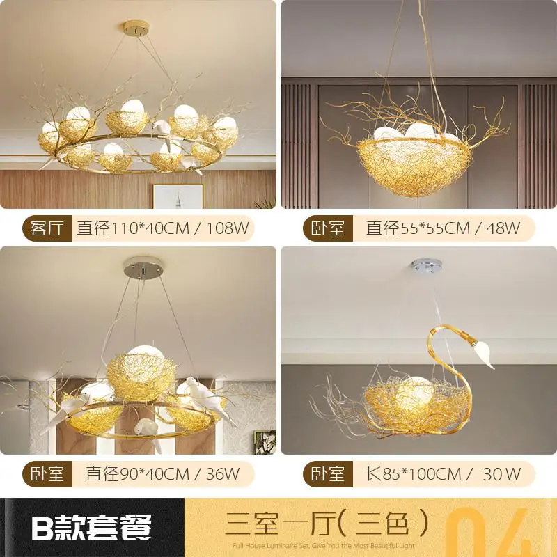 Современное освещение люстры для Золотого птичьего гнезда столовой Lustre de cristal люстры подвесные потолочные светильники - Цвет абажура: Model K