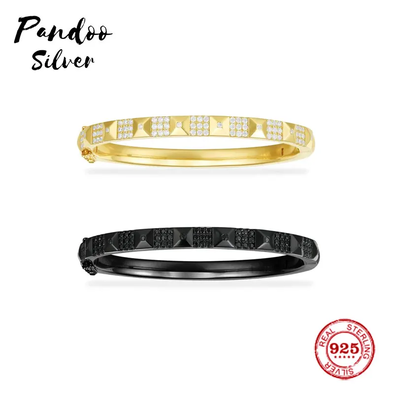 

Fashion Charm Sterling Silver Copy 1:1 Copy,Unisex White Geometric Black Geometric Cuff Women Luxury 2021 Jewelry Gift