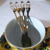 large simulation diamond vintage coffee dessert spoons european court style fashion household iced cream spoons