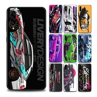 tokyo jdm drift sports car black phone case for samsung a7 a9 2019 a10 a20 a30 a40 a50 a60 a70 a80 a90 5g soft silicone cover