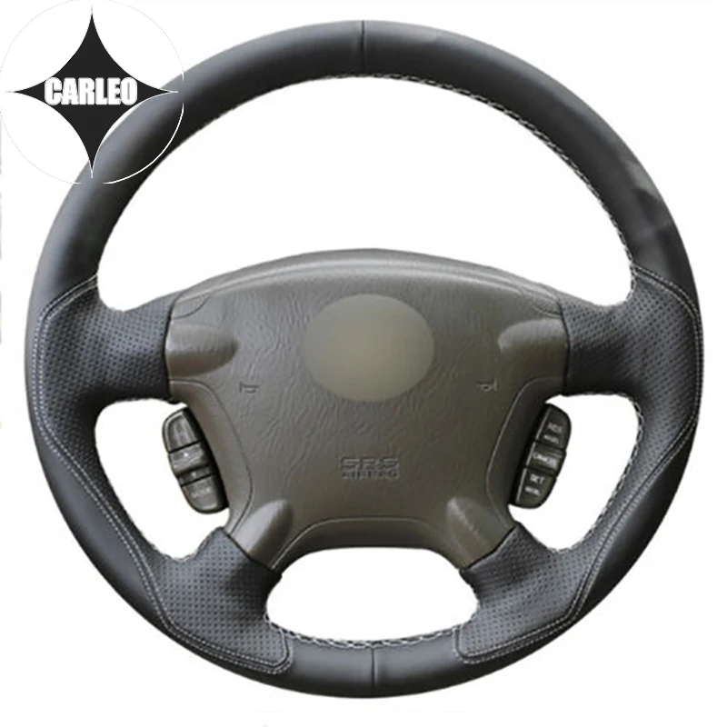 

Чехол на руль автомобиля для Honda CRV CR-V 2003-2006, натуральная черная кожа