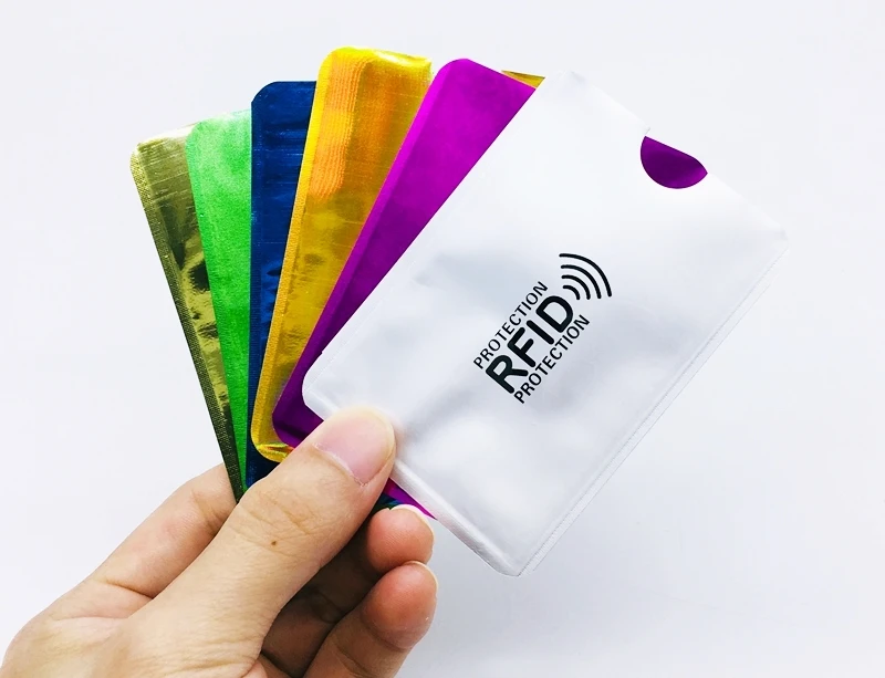 5 шт., Новые многоцветные лазерный алюминиевый Анти Rfid Бумажник Блокировка считыватель Блокировка банк держатель для карт ID банковская карта чехол Для мужчин защиты H119