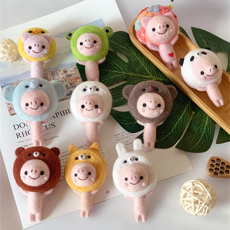 Lovely Pig Felt Toy DIY Craft Needle Felting Kit Wool Handmade Animal Christmas Cute Style Material Package | Дом и сад