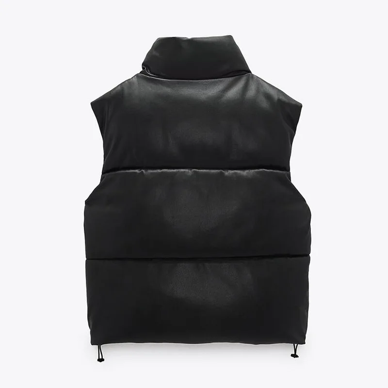 

Autumn and Winter Women Vest Sleeveless Stand Collar Side Pocket Women Pu Vest Women Jacket Winter Clothes Women Coat Women