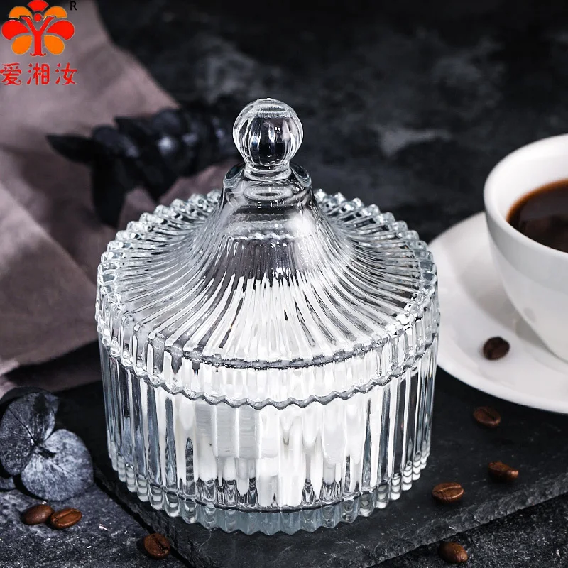 

Aixiangru European Retro Coffee Square Sugar Jar Simple Glass Sugar Method Ins Swing Dry Fruit Cup