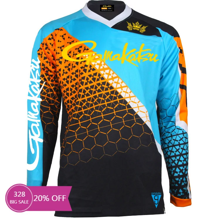 

Новинка лета 2022, рубашка для рыбалки Gamakatsu с длинными рукавами, быстросохнущая одежда для рыбалки, Солнцезащитная одежда для рыбалки с защит...