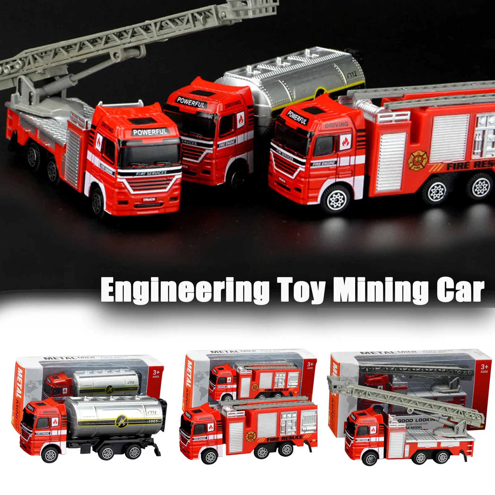 

ngineering Toy Mining Car Truck Children Birthday Gift Fire Rescue model Children's car toys new Year's gift zabawki dla dzieci