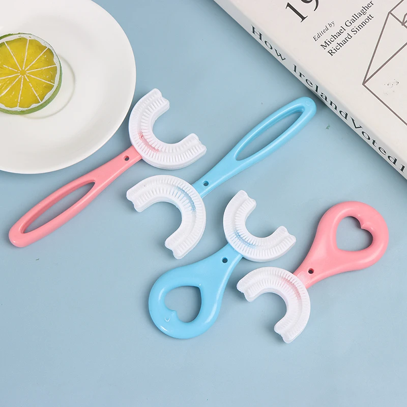 Teeth Oral Care Children's Toothbrush U-shaped Baby Children Brushing Cleaning Supplies Pink Bule Color | Красота и здоровье
