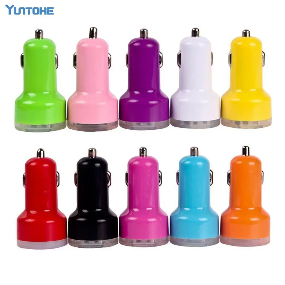 Автомобильное зарядное устройство с двумя USB портами 500 шт./лот|charger adaptor|usb car