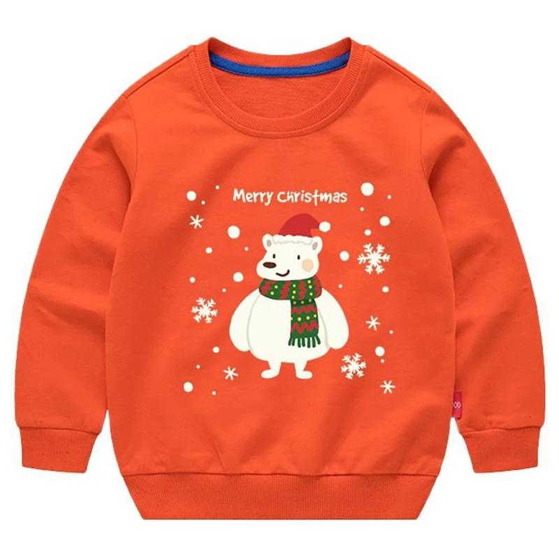 

Children Long Sleeve Top Christmas Sweater Winter Autumn Clothes Cute Snowman Bear Cartoon Cotton Kids Boys for Girls Pullover