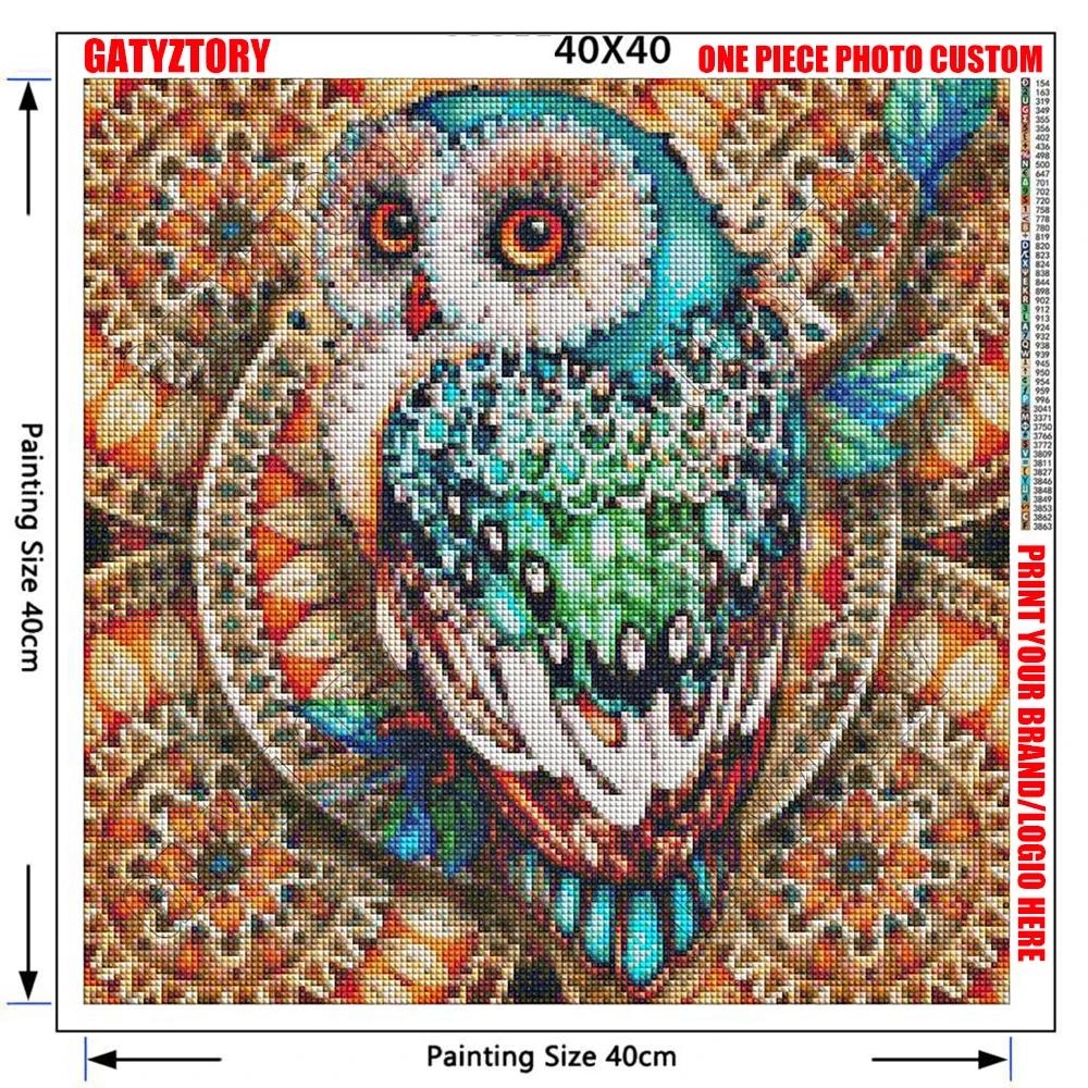 

GATYZTORY 5D Diamond Painting Full Square DIY Home Decor Mosaic Rhinestone Picture Custom LOGO Canvas Heart shape on the beach