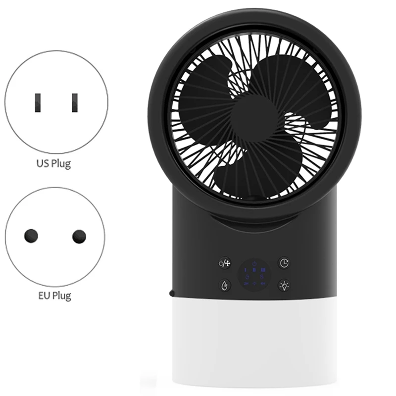 

Portable Air Conditioner Cool Mist Humidifier Fan,4In1 Timing Night Light Quiet Small Table Fans for Home Office