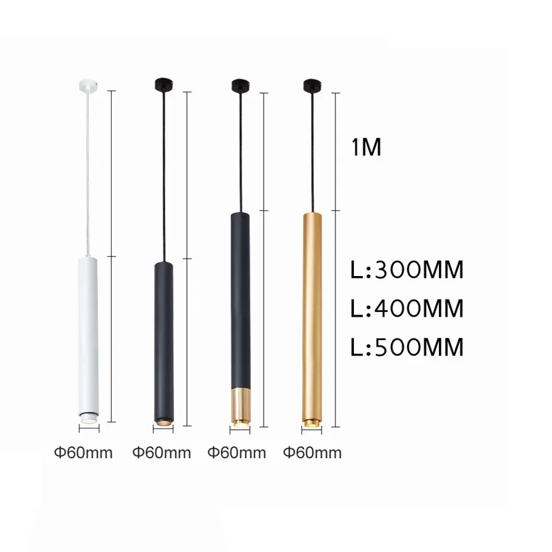 

Modern Bedroom Bedside Led Pendant Lights Nordic Europe LED Long Tube Ceiling Spotlight Kitchen Room Ailse Dimmable Ac 110V 220v