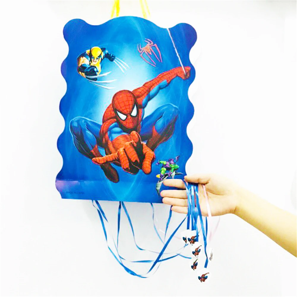 

Kids Birthday Spiderman Supplies Cartoon Theme Paper Pinata Disposable Baby Shower Superhero Party Decoration