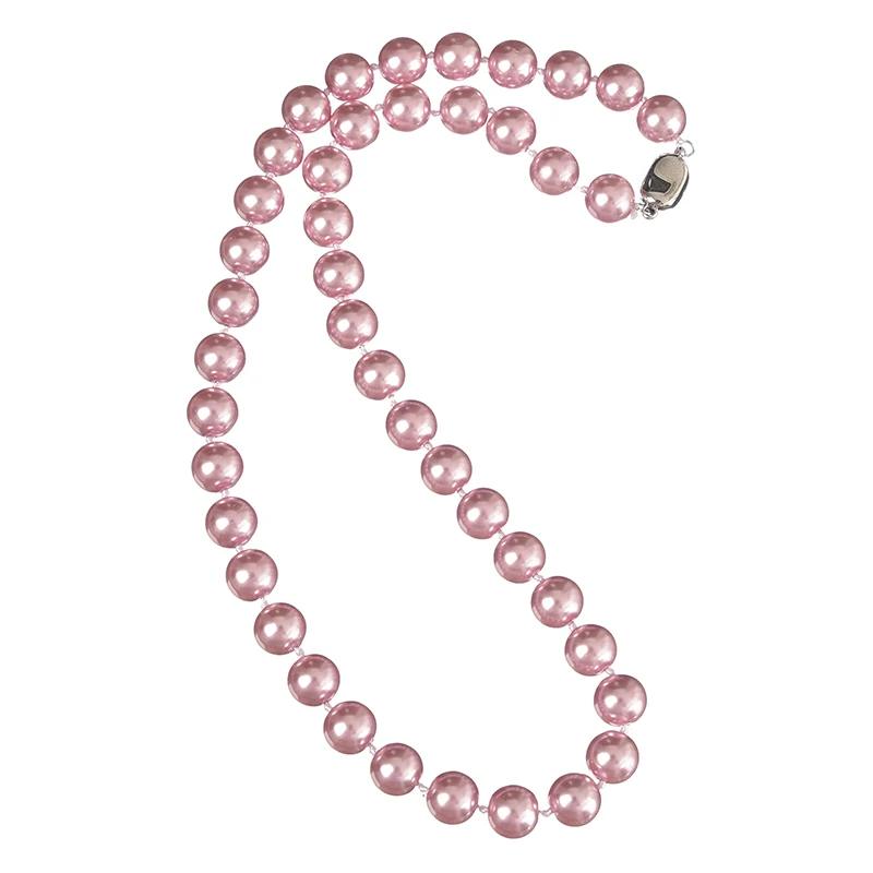 Pretty 10mm Size For Pink Pearls Necklace Jewelry Making Handmade Diy Imitation 18inch Statement Women H848 | Украшения и