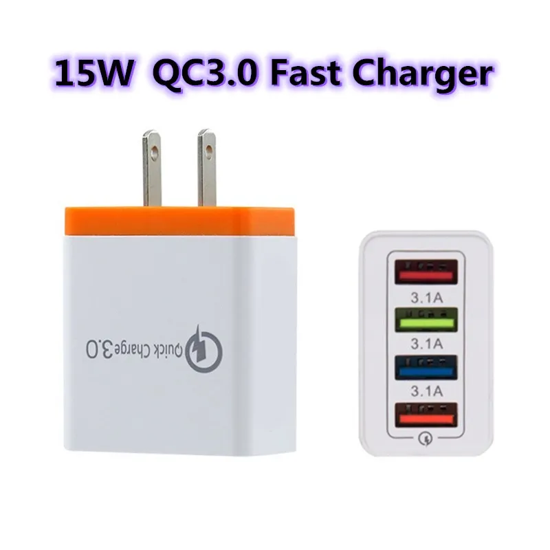 JA5 15 Вт мульти Порты и разъёмы USB 5V 3A 4 мобильный телефон путешествия QC3.0 быстро