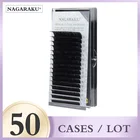 NAGARAKU 50 чехлы 7  15 мм, весь ассортимент наращивание ресниц натуральный искусственной норки Мягкие Накладные ресницы для макияжа реснички профессиональный