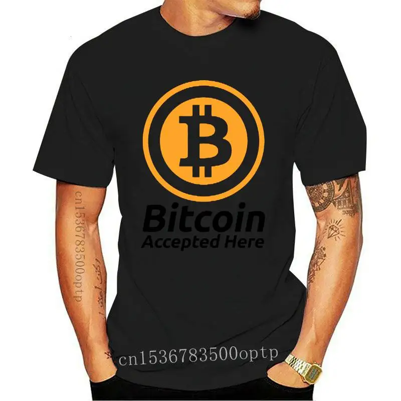 

New Bitcoin Accepted Here Crypto Currency T Shirt BTC Privacy Trading Lambo Moon sbz3378