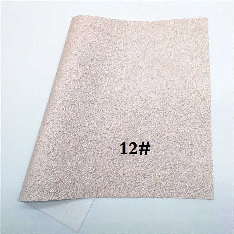 Glitterwishcome 21X29 см A4 размер винил для бантов кружево тиснение искусственная ткань, синтетическая искусственная кожа листы для бантов, GM608A - Цвет: 12