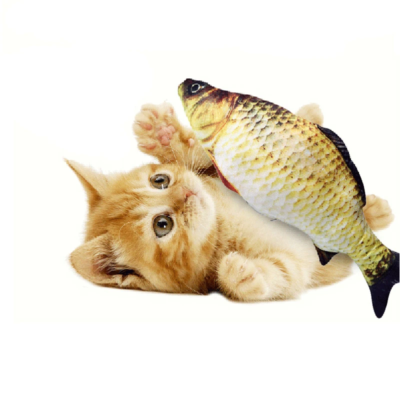 30cm Electric Beating Plush Simulation Arowana Pet Cats Toy Artificial Fish 1 | Дом и сад