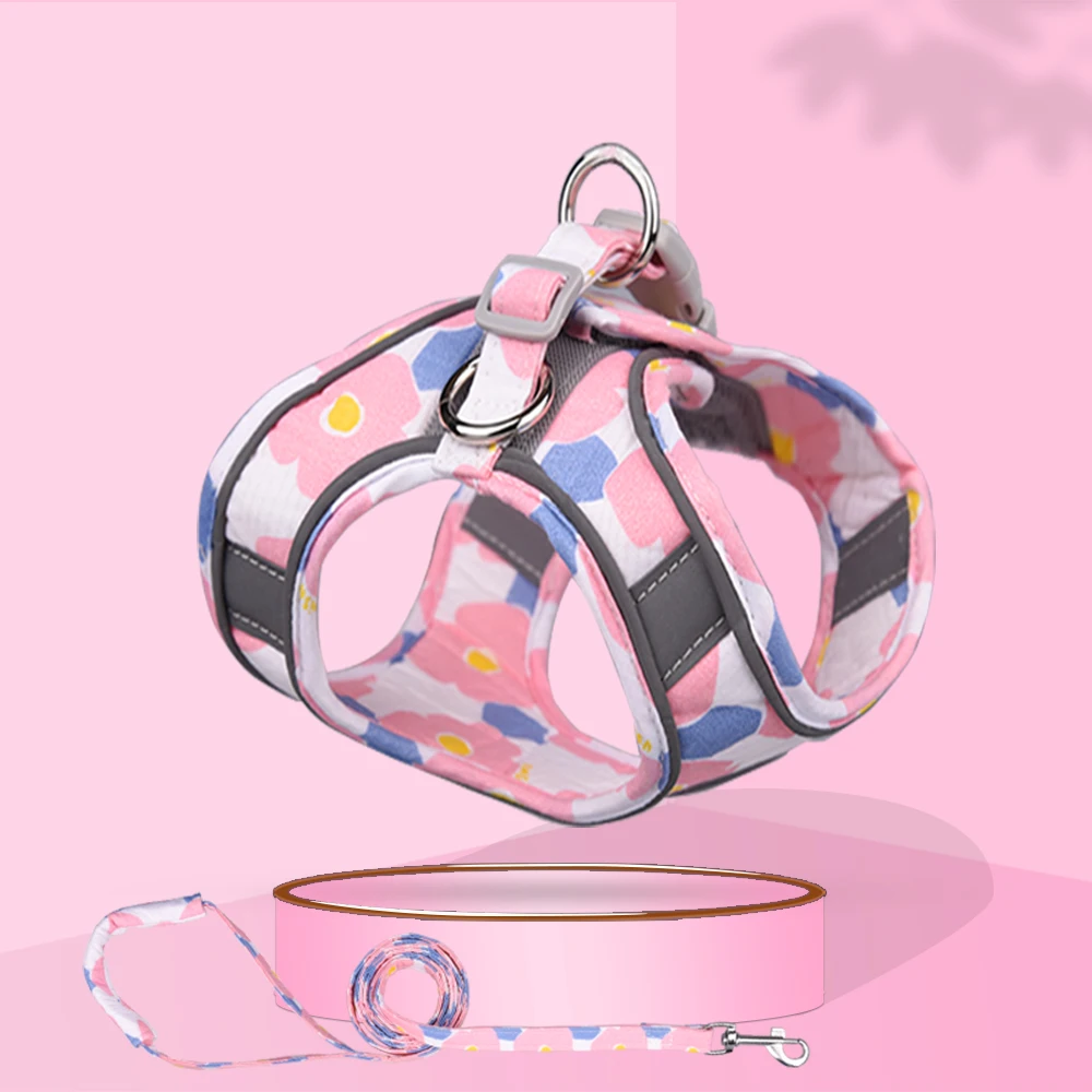 Очаровательная поводок для собак с цветочным узором маленьких кошек поводком 1 5